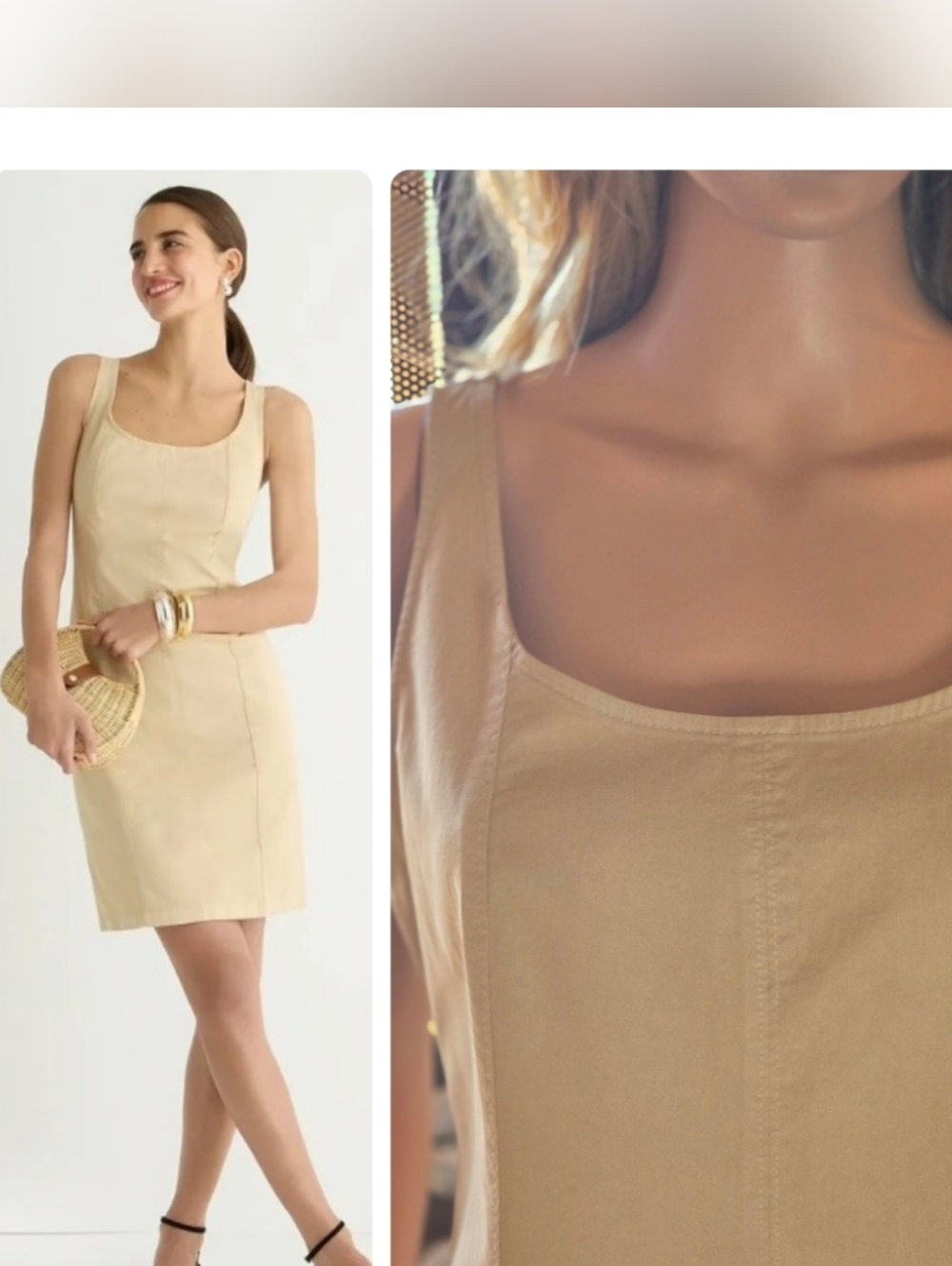 J.Crew Fitted Lightweight Chino Dress Tan Khaki BP792 Size 4 NWT